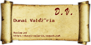 Dunai Valéria névjegykártya