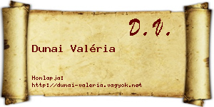 Dunai Valéria névjegykártya